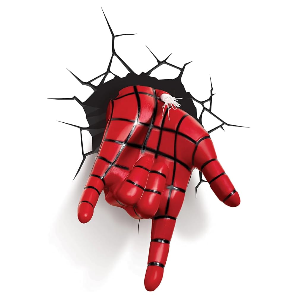 3D Light FX Marvel Spiderman Hand 3D Deco LED Wall Light , Red